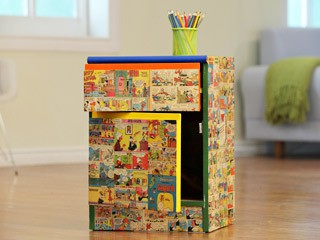 cajonera revestida con comics